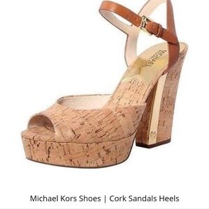 Michael Kors Cork Sandals with Tan Straps 5.5